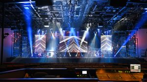 Concert stage with professional sound